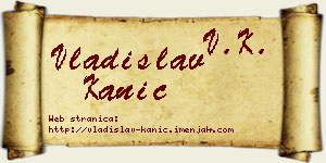 Vladislav Kanić vizit kartica